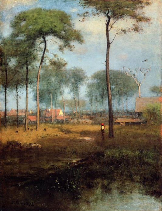 Early Morning, Tarpon Springs, vintage artwork by George Inness, 12x8" (A4) Poster