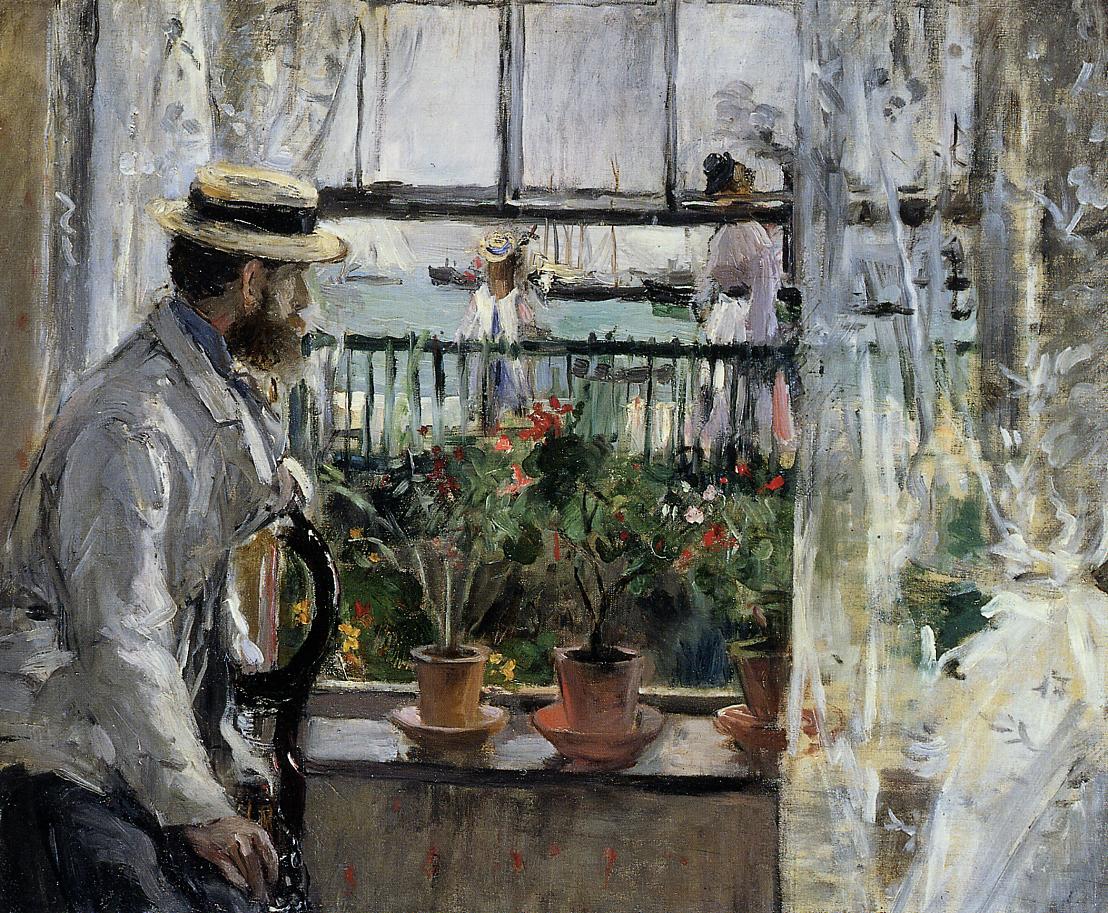 Eugene Manet on the Isle of Wight, vintage artwork by Berthe Morisot, 12x8" (A4) Poster