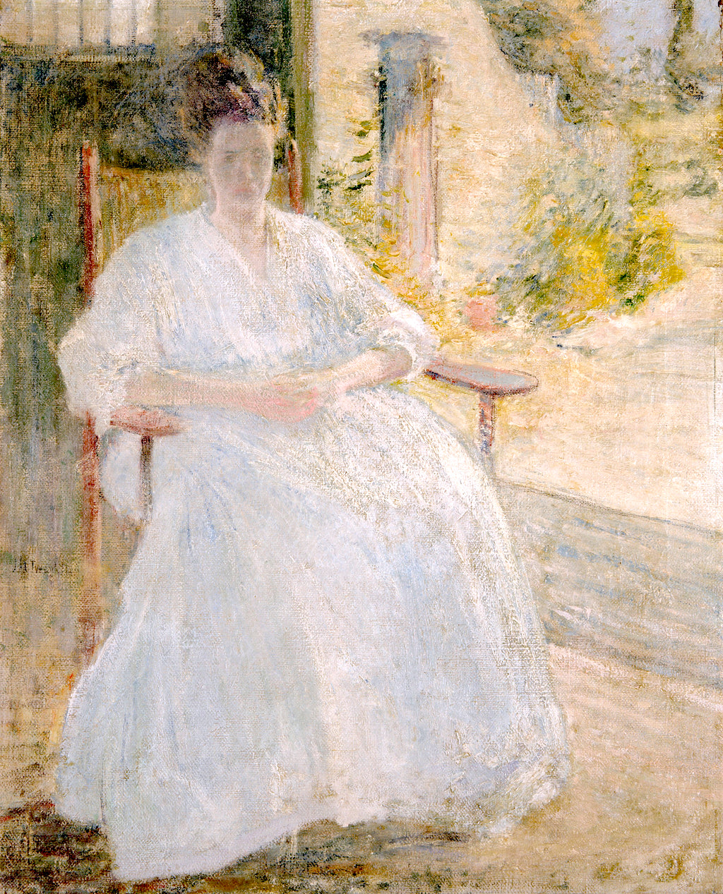 Figure in Sunlight, vintage artwork by John Twachtman, 12x8" (A4) Poster