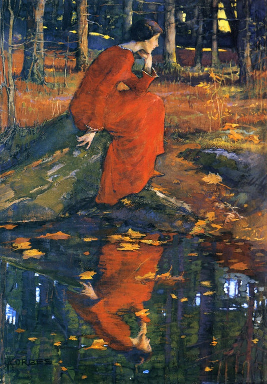 The Leaf, vintage artwork by Elizabeth Stanhope Forbes, 12x8" (A4) Poster