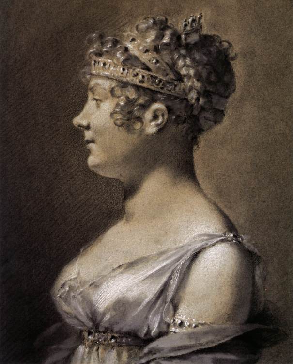 Portrait of Princess Talleyrand, vintage artwork by Pierre-Paul Prud'hon, 12x8" (A4) Poster