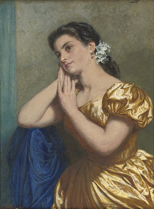 Daydreaming of Love, vintage artwork by Edward Killingworth Johnson, 12x8" (A4) Poster