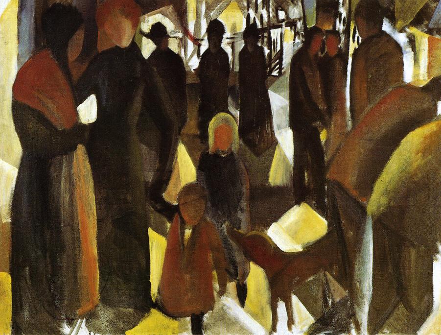 Leave-taking, vintage artwork by August Macke, 12x8" (A4) Poster