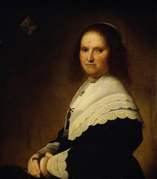 Anna von Schoonhoven, vintage artwork by Jan Cornelisz. Verspronck, 12x8" (A4) Poster