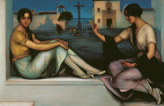 La Buenaventura, vintage artwork by Julio Romero de Torres, 12x8" (A4) Poster