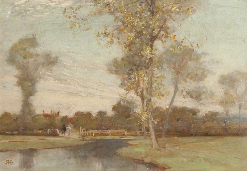 On the Cole near Gardley Woods, vintage artwork by Alfred East, 12x8" (A4) Poster