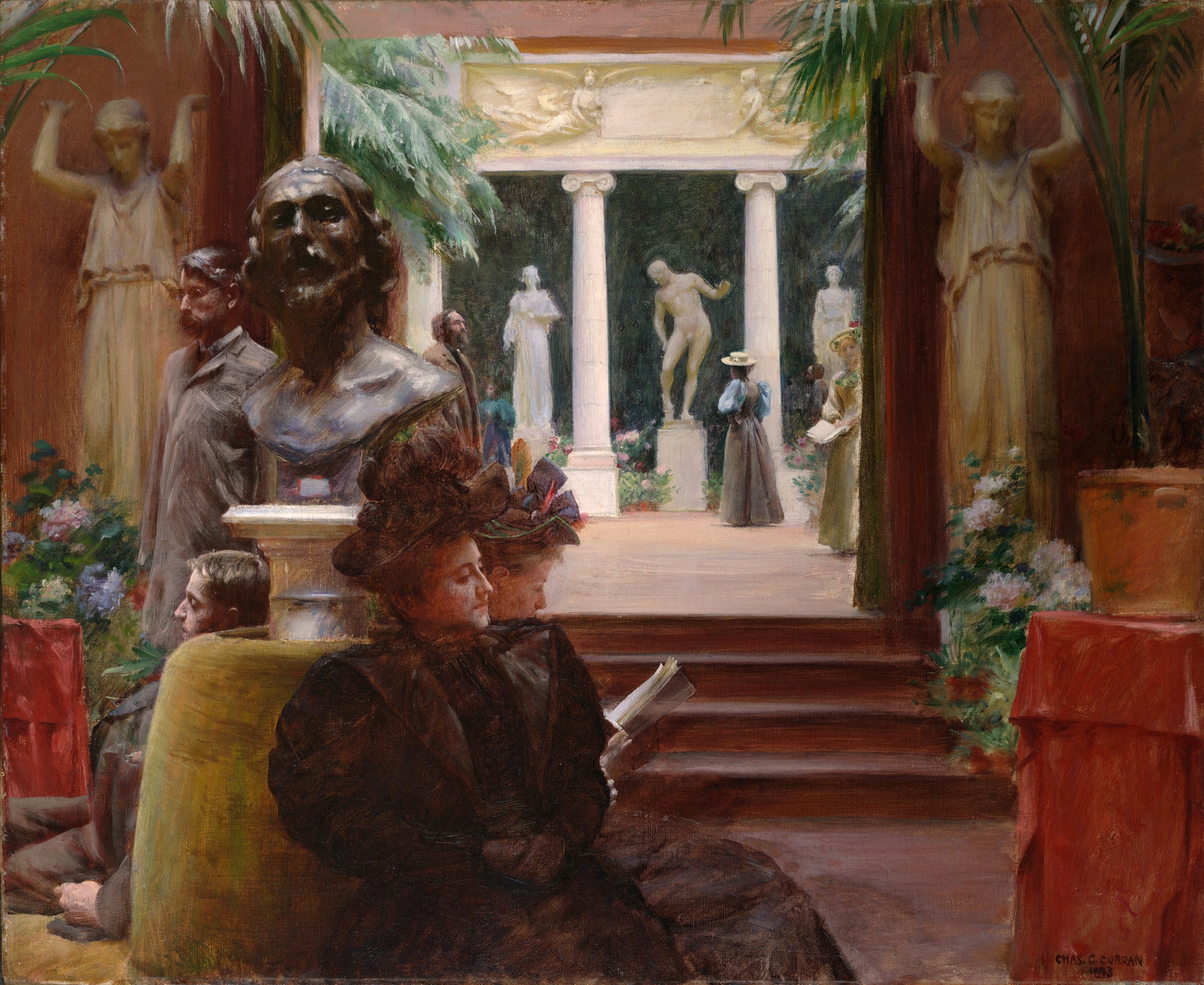 At the Sculpture Exhibition by Charles Courtney Curran,A3(16x12")Poster