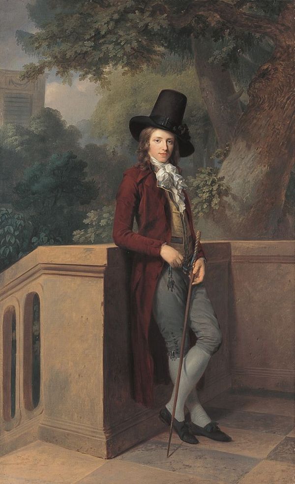 Nicolas Châtelain in the Garden, vintage artwork by Johann Friedrich August Tischbein, 12x8" (A4) Poster