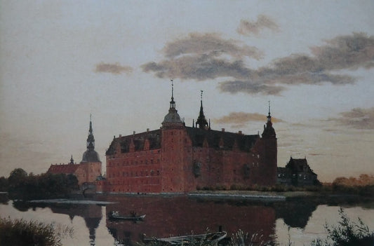Fredericksborg Castle Seen from Jægerbakken, Study, vintage artwork by Christen Købke, A3 (16x12") Poster Print