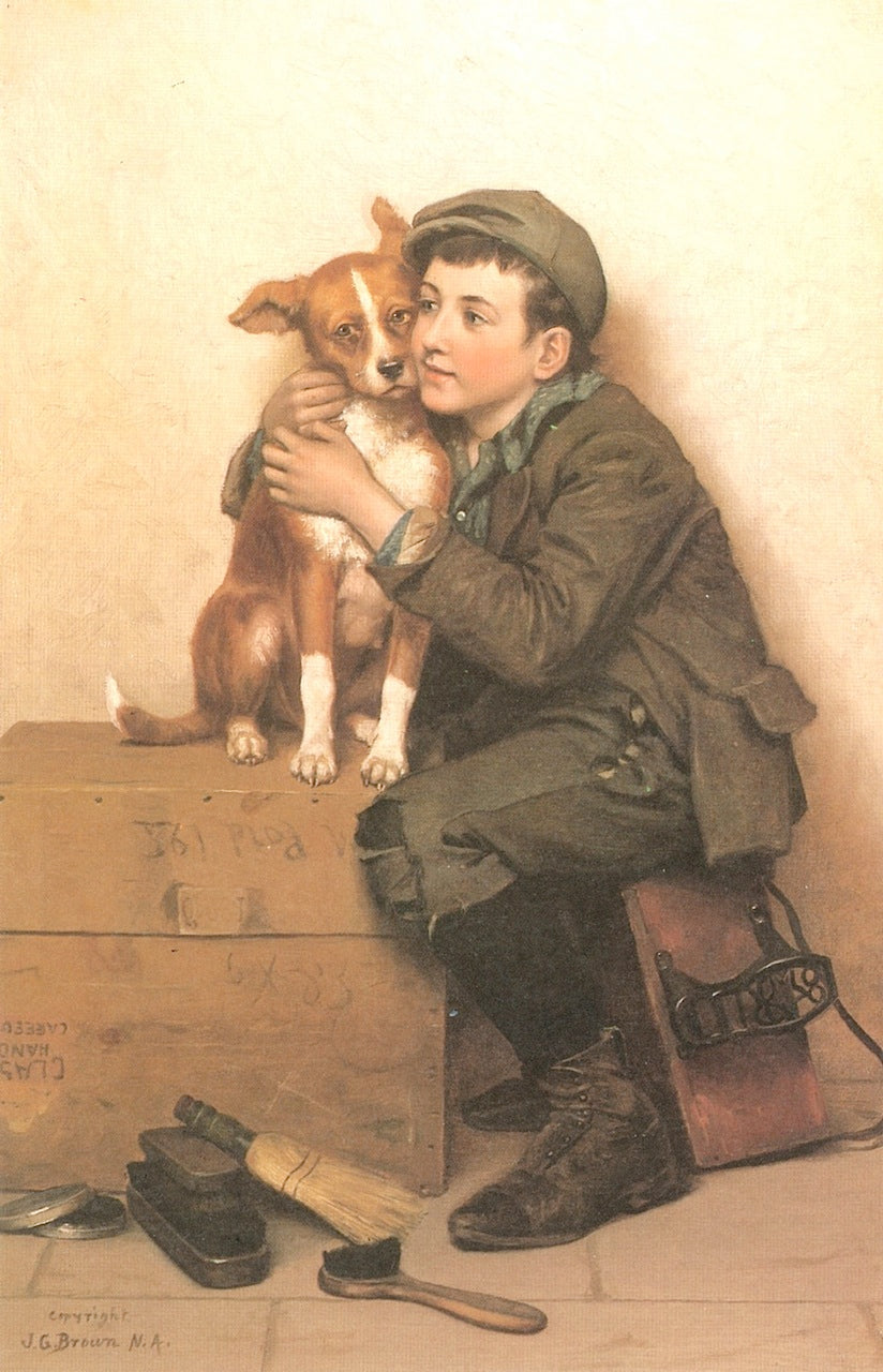Against His Will, vintage artwork by John George Brown, 12x8" (A4) Poster