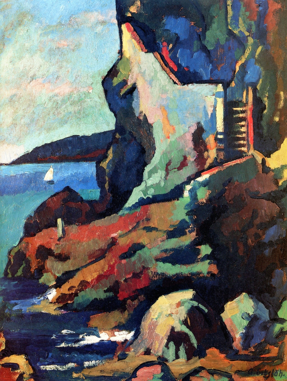 Cliffs near Ragusa by Adolf Erbslöh,16x12(A3) Poster