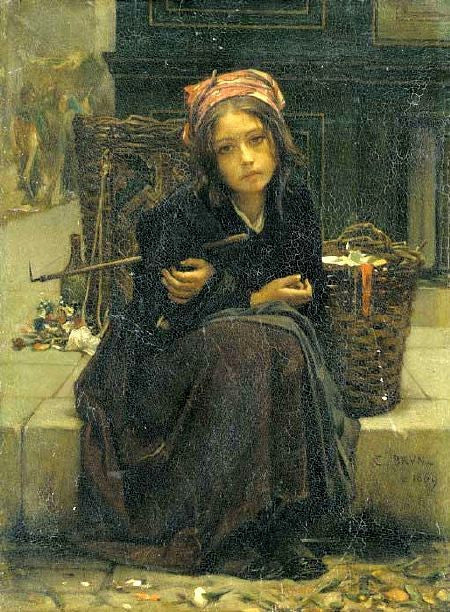 The ribbon seller, vintage artwork by Guillaume Charles Brun, 12x8" (A4) Poster