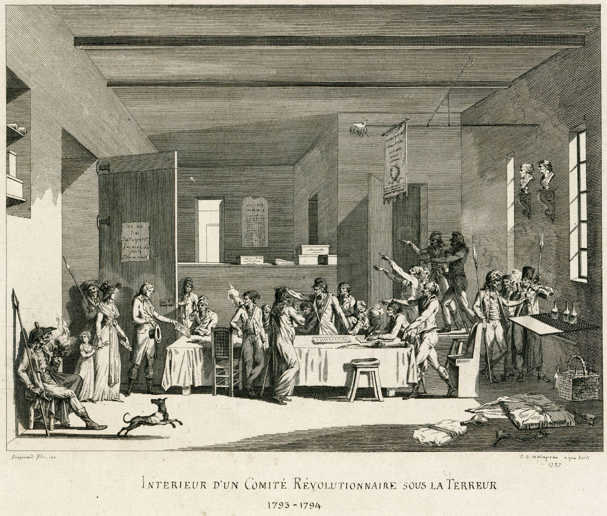 Interieur d'un comite revolutionnaire sous la Terreur., vintage artwork by Alexandre-Evariste Fragonard, 12x8" (A4) Poster