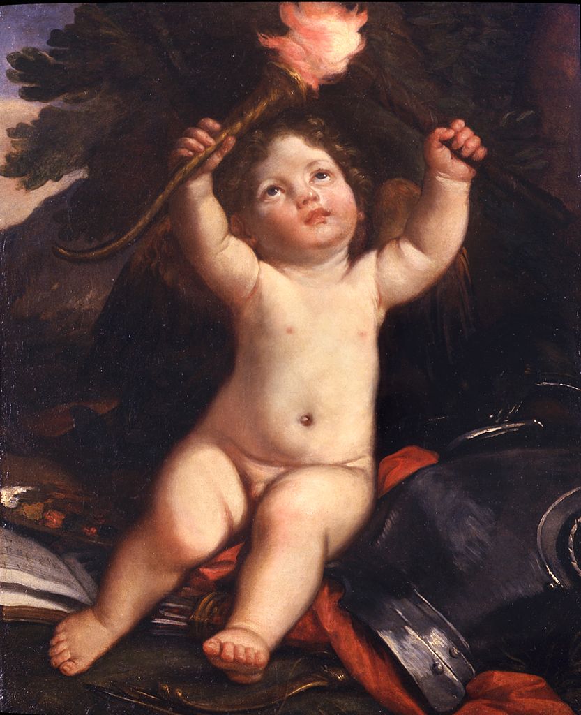 Triumph of Love, vintage artwork by Elisabetta Sirani, 12x8" (A4) Poster