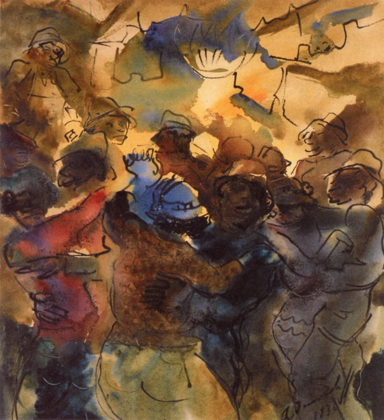 Dancing, South Carolina, vintage artwork by Alexander Evgenievich Yakovlev, 12x8" (A4) Poster