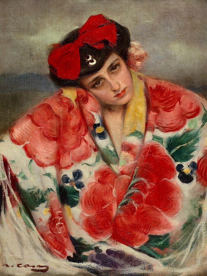 Girl with a Shawl by Ramon Casas y Carbo,A3(16x12")Poster