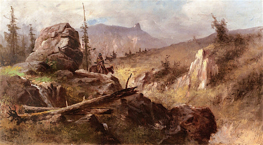 Landscape with Fallen Tree, vintage artwork by Meyer Straus, 12x8" (A4) Poster