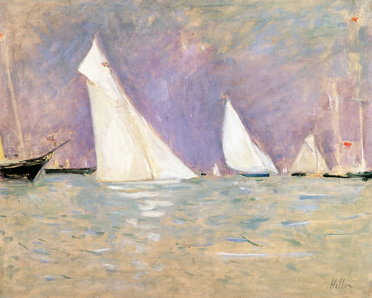 Boat Races at Cowes, vintage artwork by Paul Cesar Helleu, 12x8" (A4) Poster