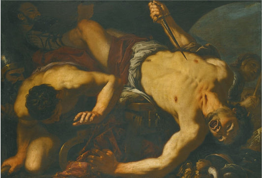 The Death of Ajax, vintage artwork by Antonio Zanchi, 12x8" (A4) Poster