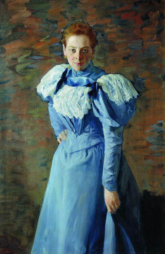 Portrait of E.S. Kalinina, vintage artwork by Ivan Kulikov, 12x8" (A4) Poster
