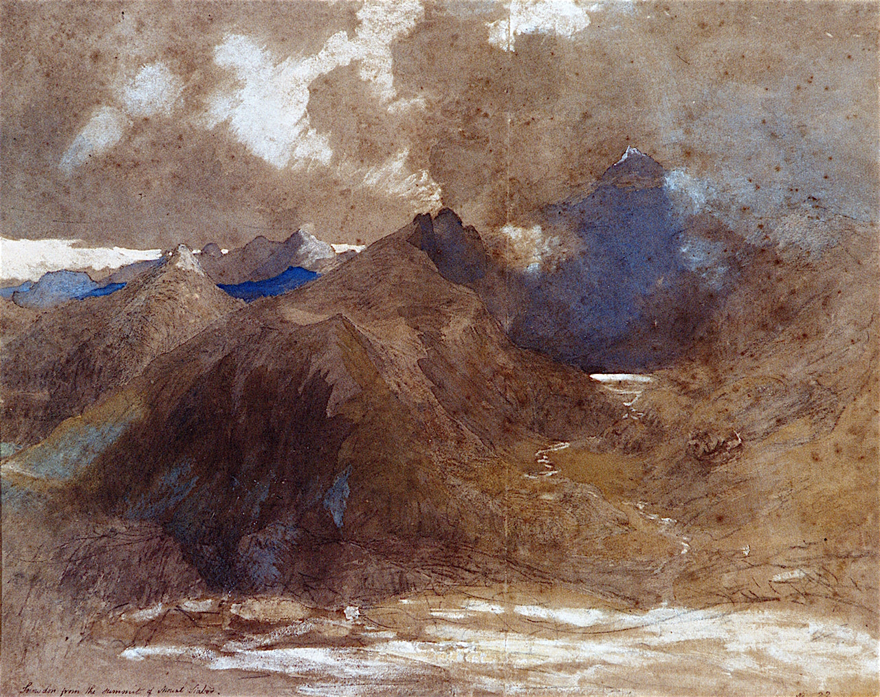 Snowdon from Moel Siabod, vintage artwork by Samuel Palmer, A3 (16x12") Poster Print