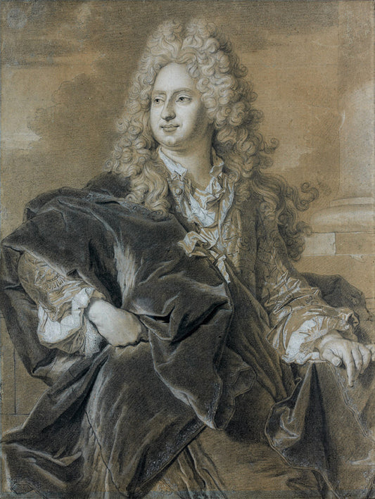 Portrait of Marquis Neri Maria Corsini, vintage artwork by Hyacinthe Rigaud, 12x8" (A4) Poster