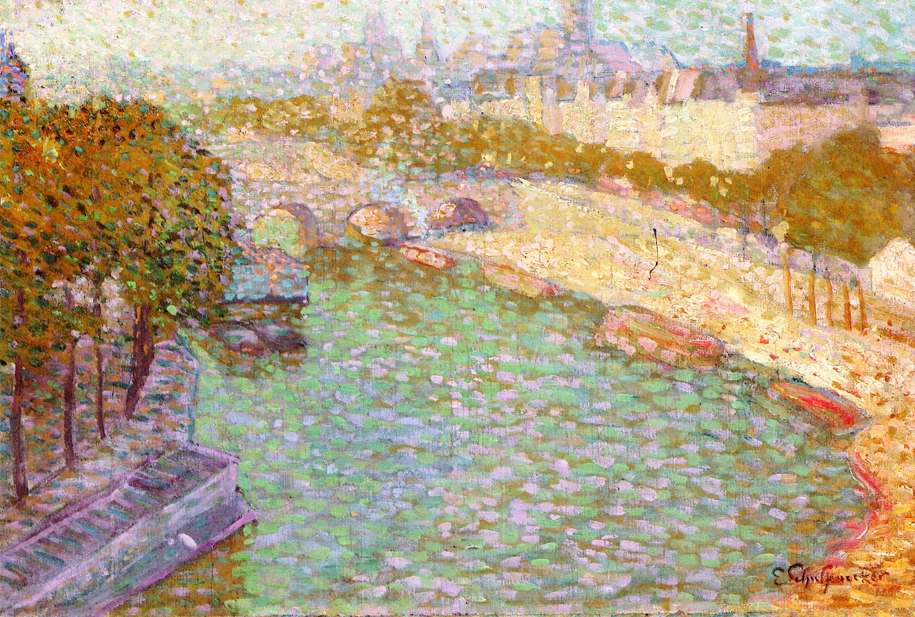 ris, the Seine, Ile Saint Louis by Claude-Emil Schuffenecker,A3(16x12")Poster