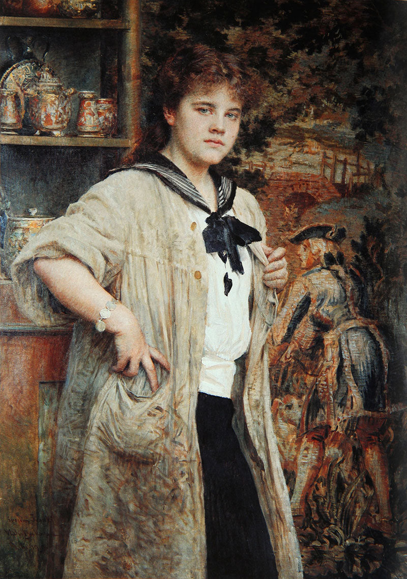 Portrait of the Artist's Daughter by Vlaho Bukovac,A3(16x12")Poster