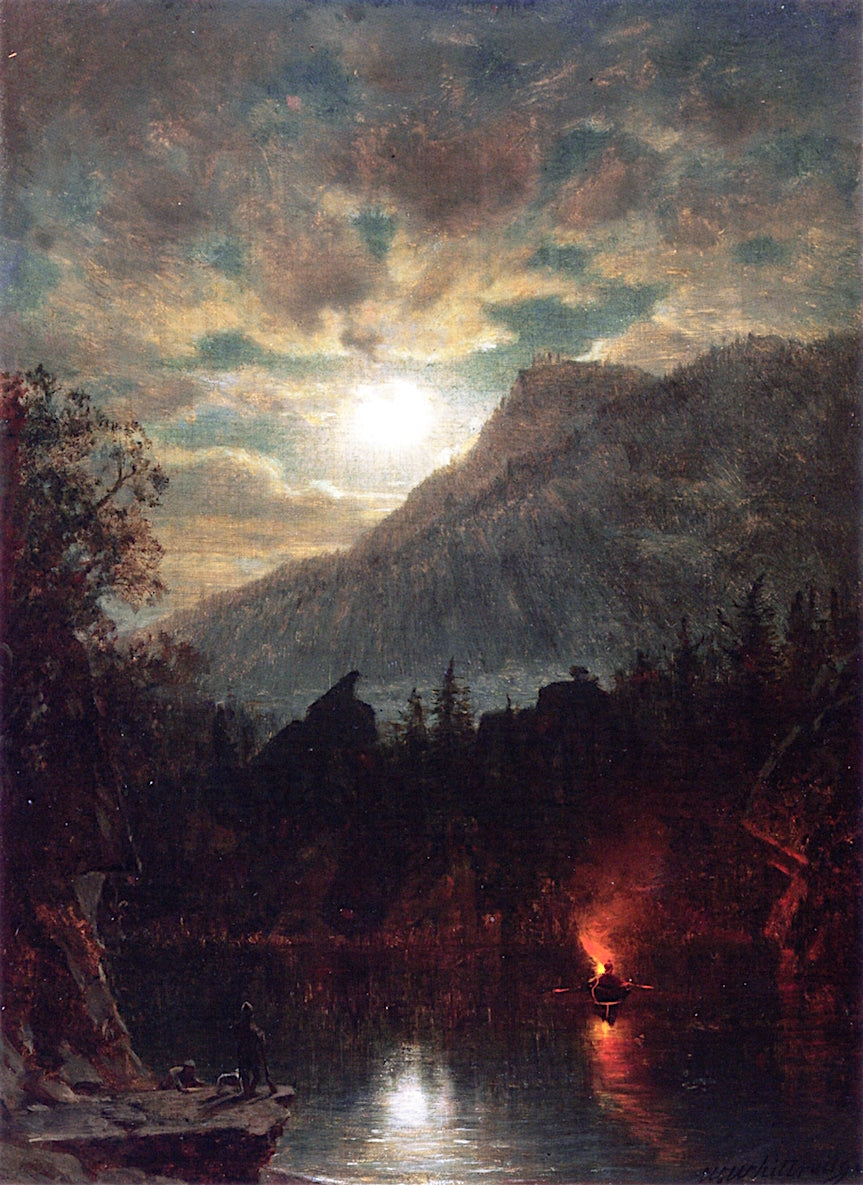 Hunters on a Lake, vintage artwork by Thomas Worthington Whittredge, A3 (16x12") Poster Print