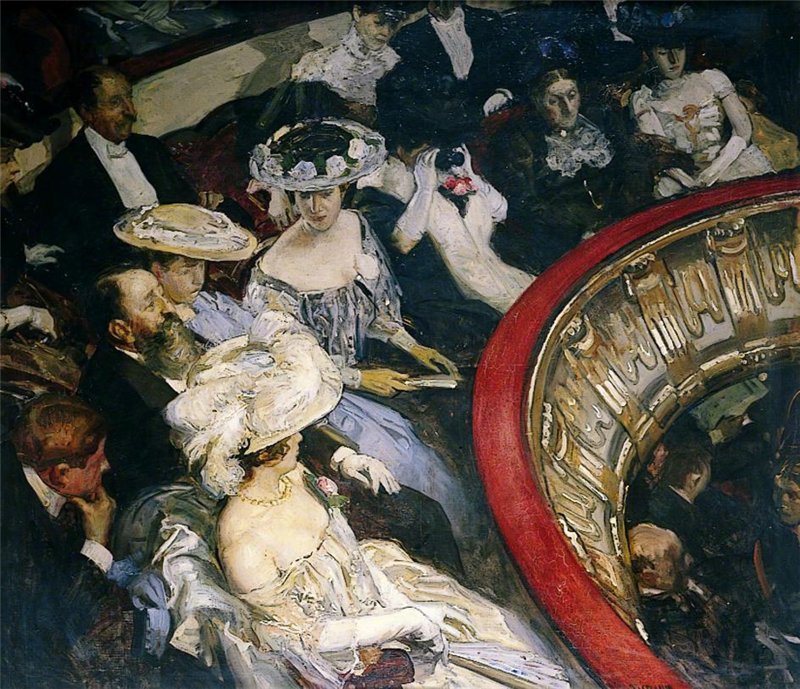 The Dress Circle, vintage artwork by Lucien Simon, 12x8" (A4) Poster