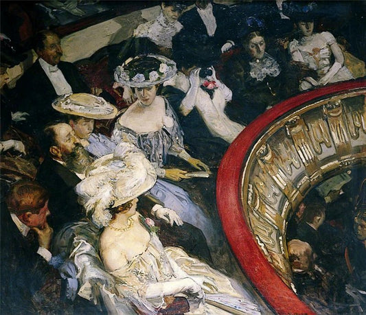 The Dress Circle, vintage artwork by Lucien Simon, 12x8" (A4) Poster