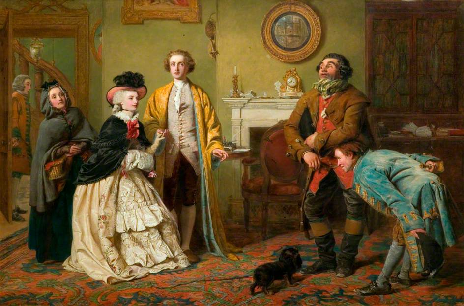 Mr Honeywood Introduces the Bailiffs to Miss Richland as His Friends, vintage artwork by William Powell Frith, A3 (16x12") Poster Print