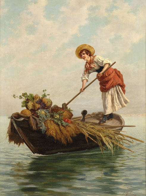 On the Way to the Market by Pietro Gabrini,A3(16x12")Poster