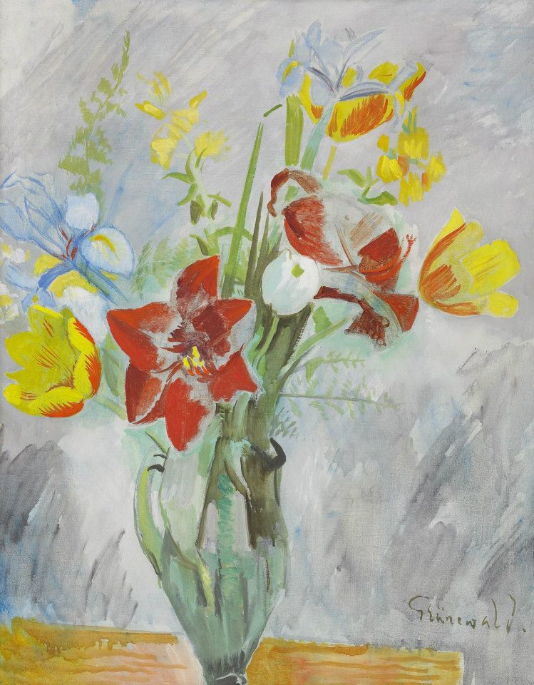 Flower Still life with Amaryllis by Isaac Grünewald,16x12(A3) Poster