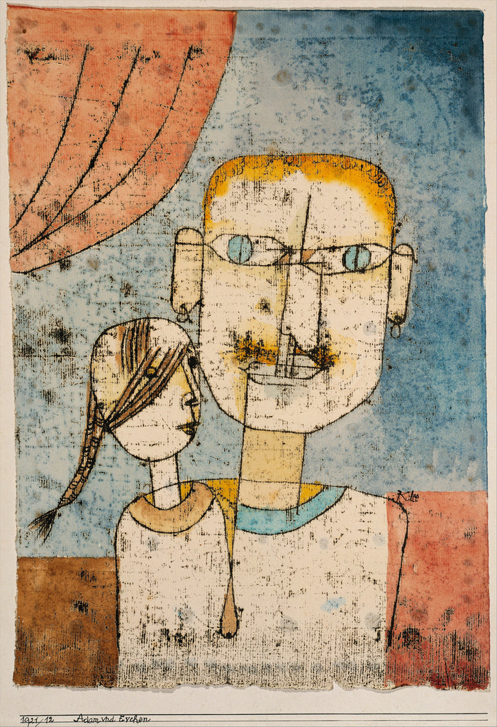 Adam and Little Eve, vintage artwork by Paul Klee, 12x8" (A4) Poster