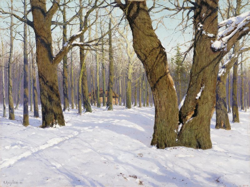 The End of Winter, vintage artwork by Konstantin Kryzhitsky, 12x8" (A4) Poster
