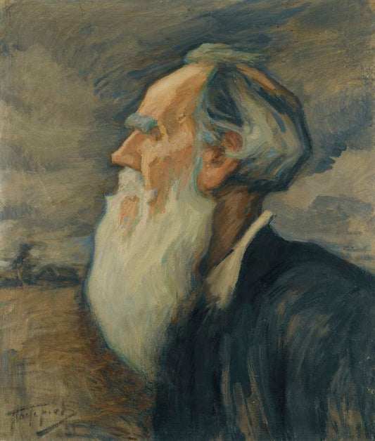 Portrait of Leo Tolstoy, vintage artwork by Leonid Osipovich Pasternak, 12x8" (A4) Poster