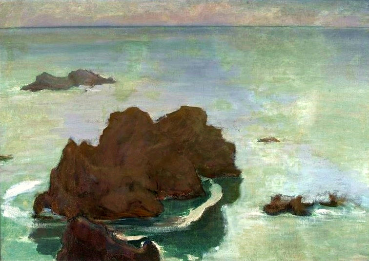 Rocky island, vintage artwork by Wladyslaw Slewinski, 12x8" (A4) Poster