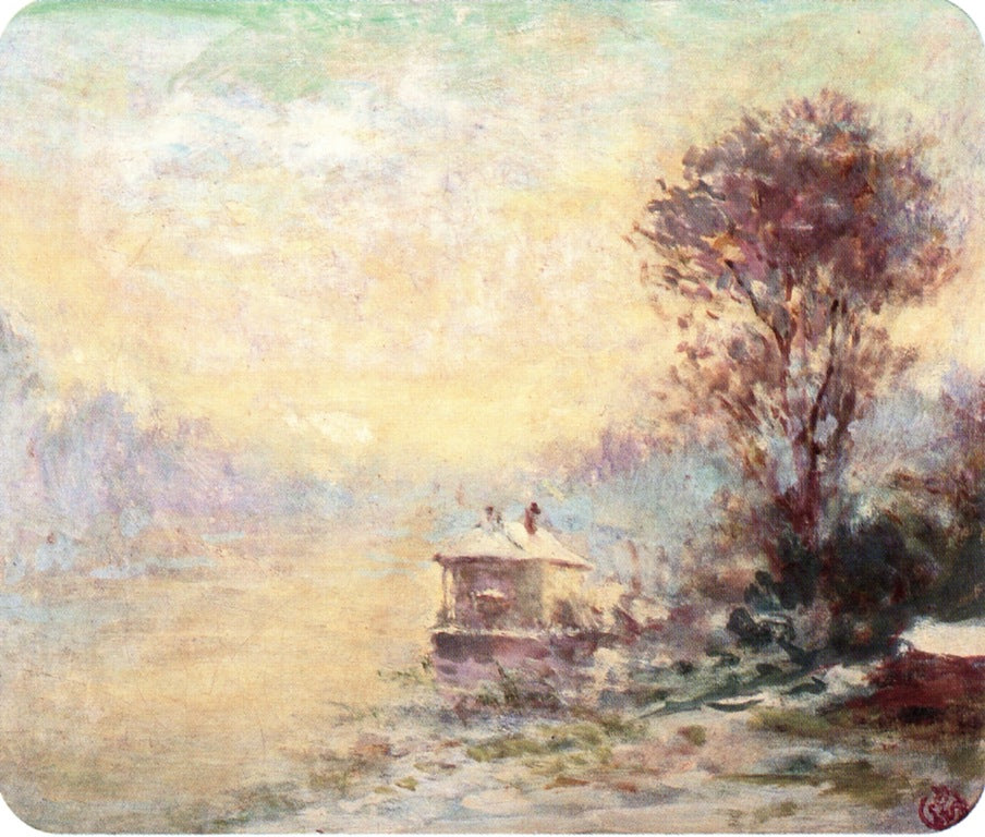 Laundry at Bas-Meudon in the Snow, vintage artwork by Claude-Emil Schuffenecker, 12x8" (A4) Poster