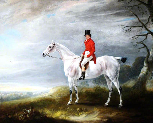 William Rutson, on a Grey Hunter, vintage artwork by John E. Ferneley, Sr, 12x8" (A4) Poster