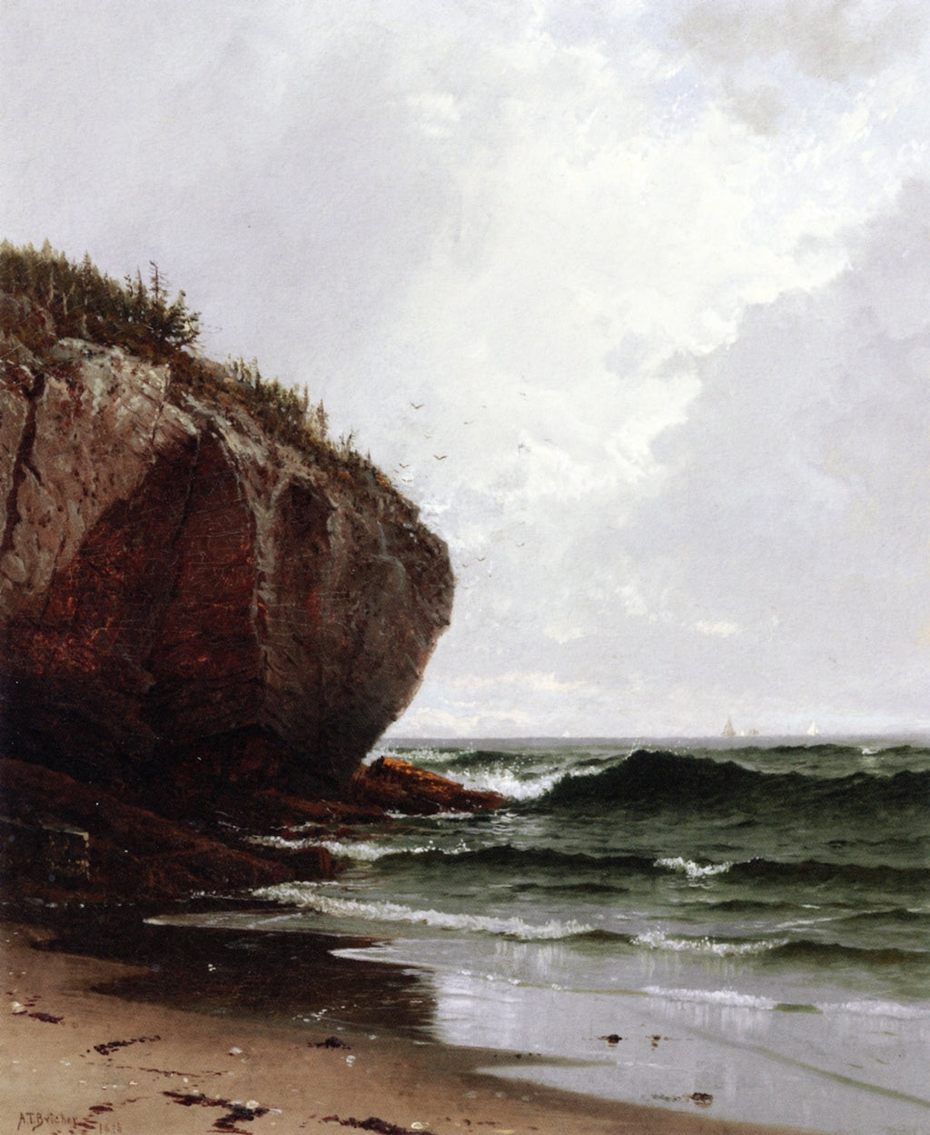 At Mount Desert Island, Maine, vintage artwork by Alfred Thompson Bricher, 12x8" (A4) Poster