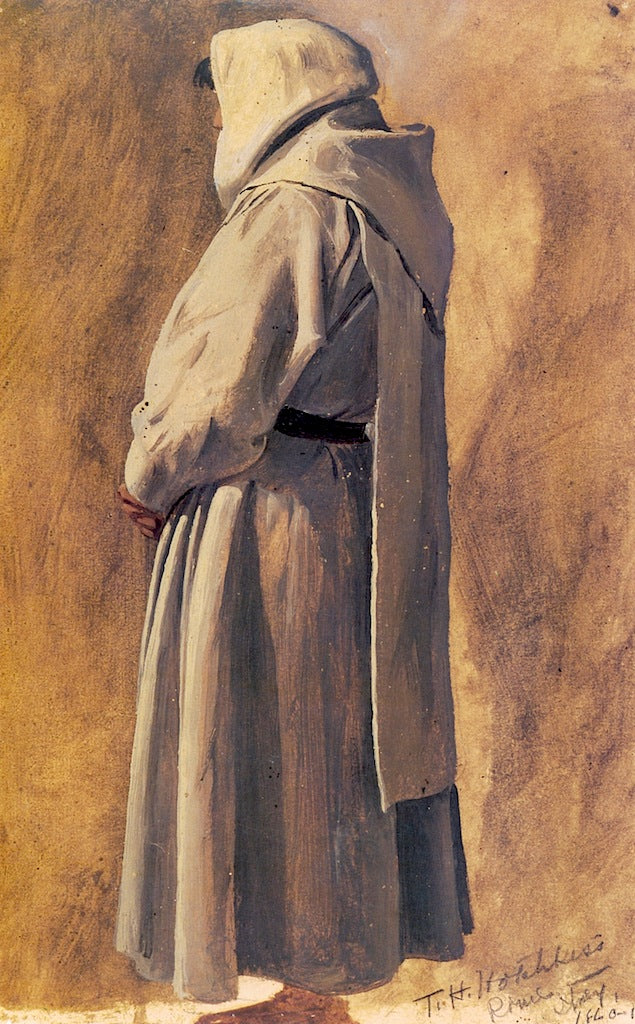 Study of a Monk, vintage artwork by Thomas Hiram Hotchkiss, 12x8" (A4) Poster