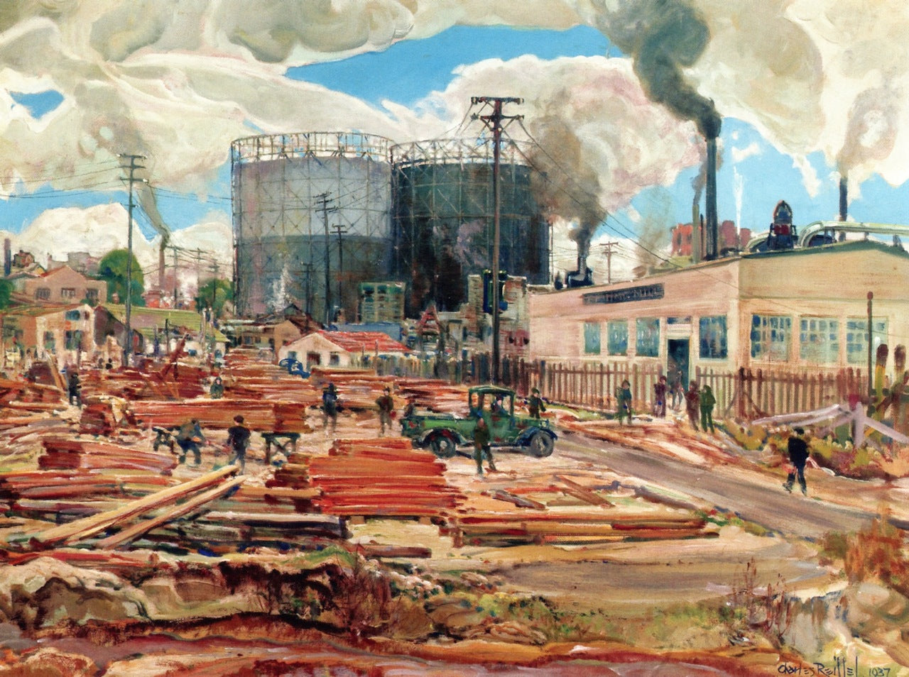 The Lumber Yard by Charles Reiffel,A3(16x12")Poster