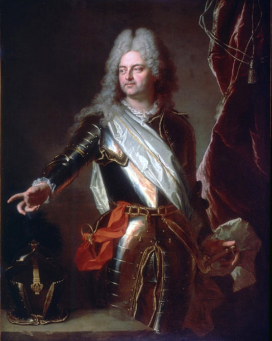 Portrait of Charles-Auguste d'Allonville, Marquis de Louville, vintage artwork by Hyacinthe Rigaud, 12x8" (A4) Poster
