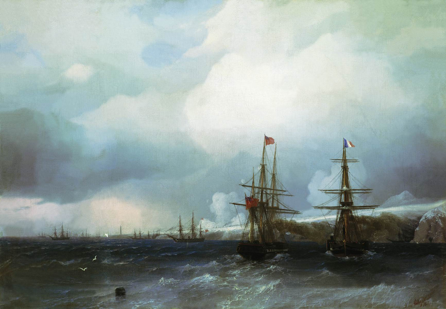 The Capture of Sevatopol, vintage artwork by Ivan Constantinovich Aivazovsky, A3 (16x12") Poster Print