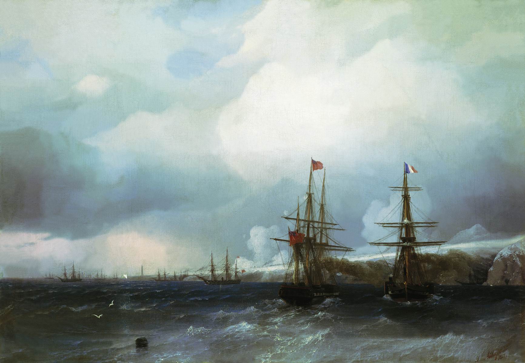The Capture of Sevatopol, vintage artwork by Ivan Constantinovich Aivazovsky, A3 (16x12") Poster Print
