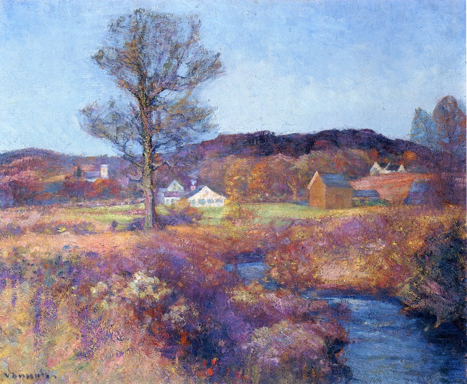A New England Valley, vintage artwork by Robert Vonnoh, 12x8" (A4) Poster