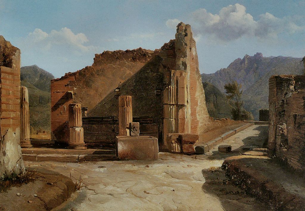 The Forum at Pompeii, vintage artwork by Achille-Etna Michallon, A3 (16x12") Poster Print