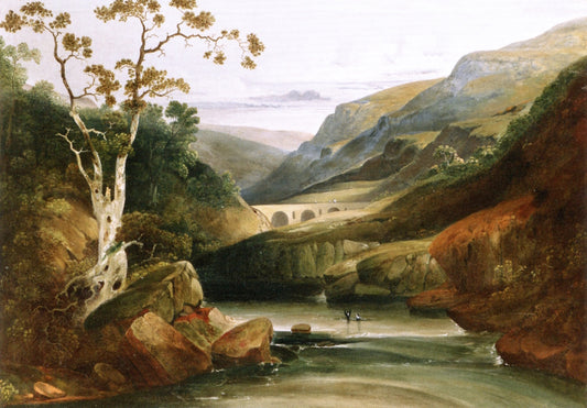 Early Landscape, vintage artwork by Joshua Shaw, 12x8" (A4) Poster