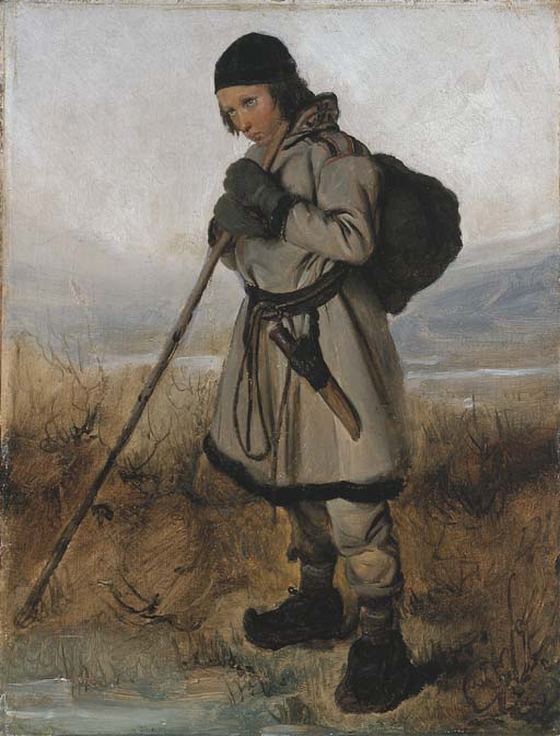 A Laplander, vintage artwork by Francois-Auguste Biard, A3 (16x12") Poster Print